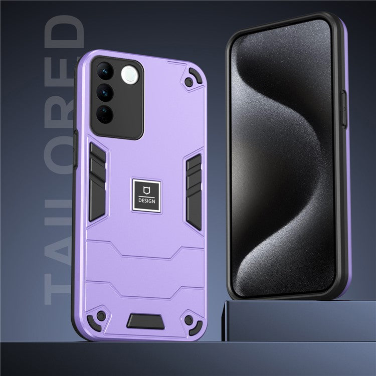 For vivo V27 5G / V27 Pro 5G / S16 / S16 Pro Case Rugged Hard PC+Soft TPU Phone Cover  - Purple