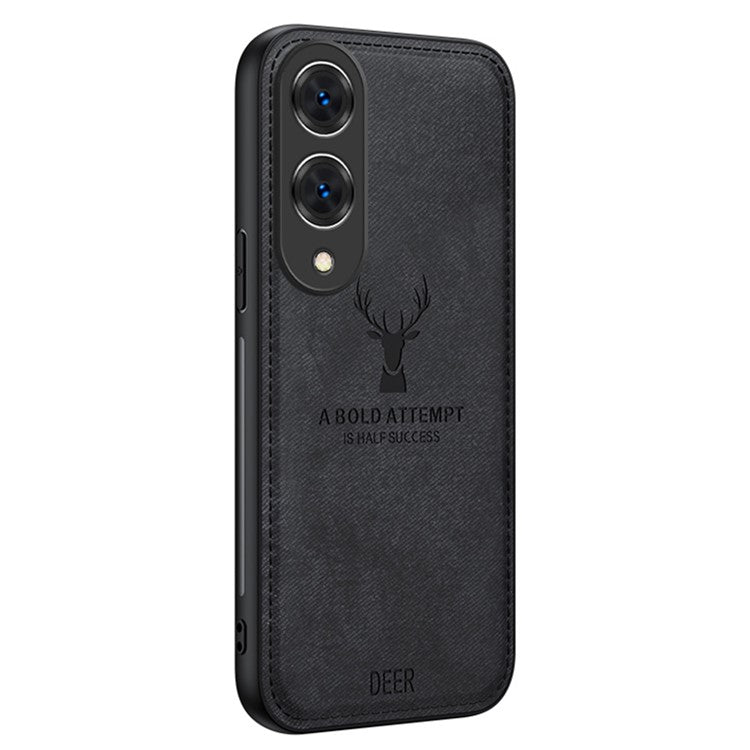 For vivo Y17s 4G Phone Case Soft Texture Deer Pattern Cover - Black