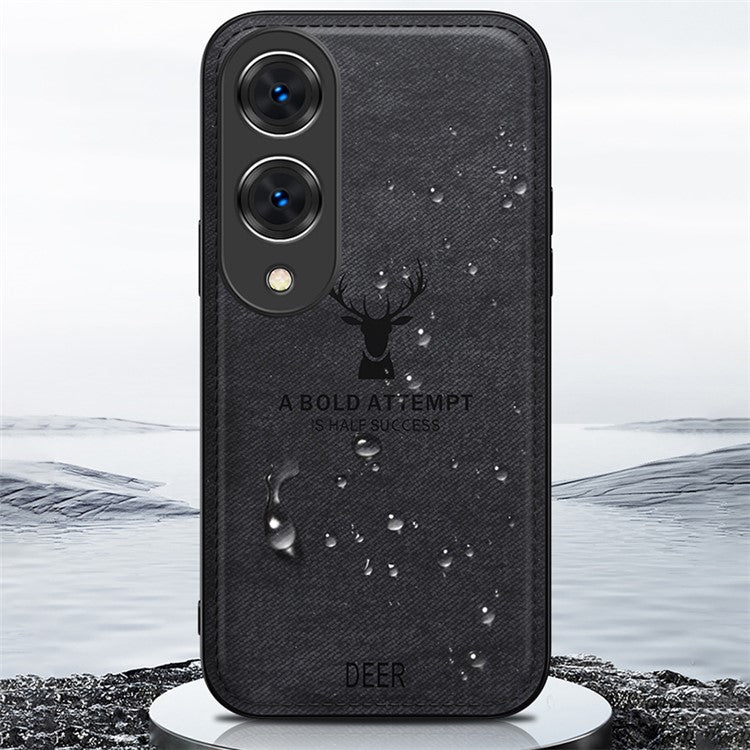 For vivo Y17s 4G Phone Case Soft Texture Deer Pattern Cover - Black