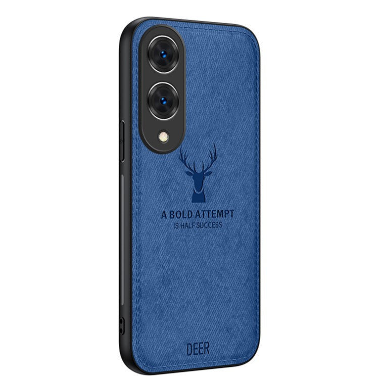 For vivo Y17s 4G Phone Case Soft Texture Deer Pattern Cover - Blue