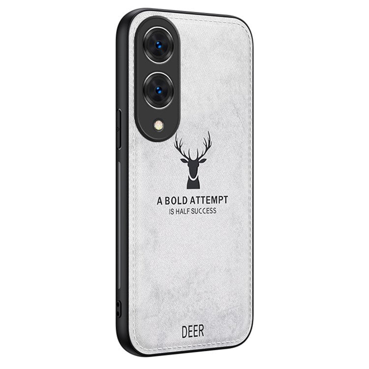 For vivo Y17s 4G Phone Case Soft Texture Deer Pattern Cover - Grey