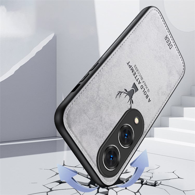 For vivo Y17s 4G Phone Case Soft Texture Deer Pattern Cover - Grey