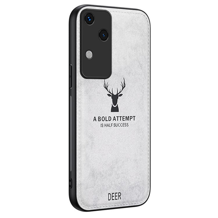 For vivo S18 5G Phone Case Soft Touch Deer Pattern Anti-Fingerprint Phone Cover - Grey