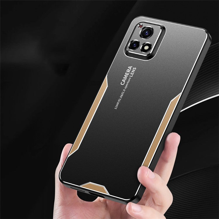 For vivo Y52s Phone Case Anti-drop Aluminium Alloy+PC+TPU Phone Cover - Gold