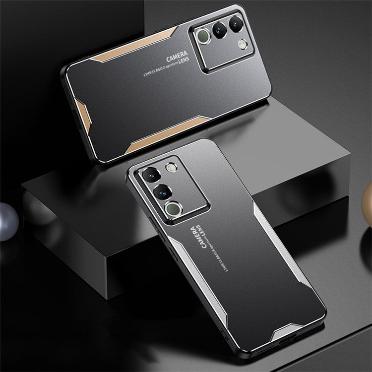 For vivo Y200 (India) 5G PC+TPU+Aluminum Alloy Phone Case Drop Protection Cell Phone Cover - Silver