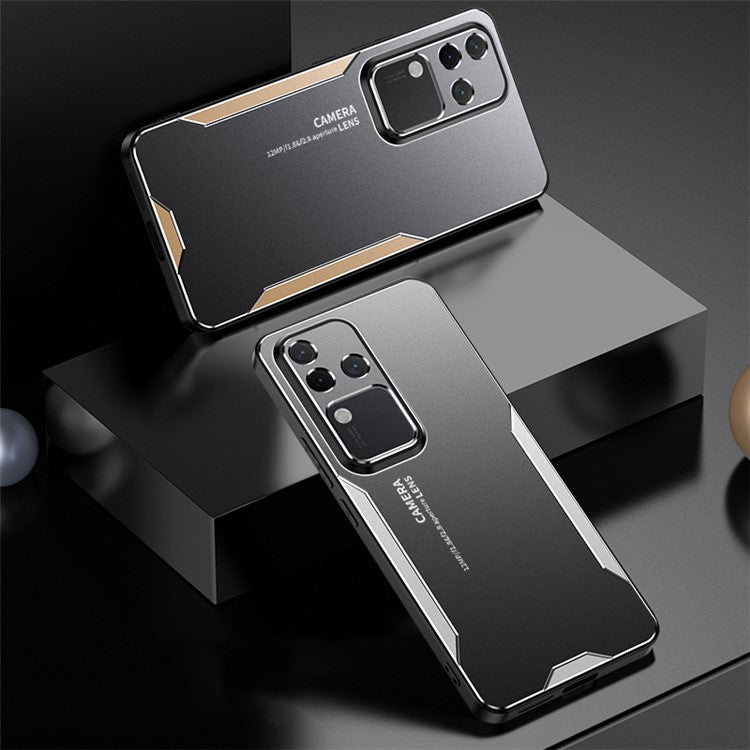 For vivo S18 Pro 5G Mobile Phone Case Shockproof Aluminum Alloy+PC+TPU Phone Shell - Gold