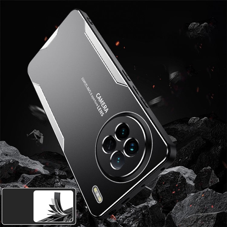 For vivo X90 5G Phone Case Drop Protection Aluminum Alloy Metal Cover - Silver