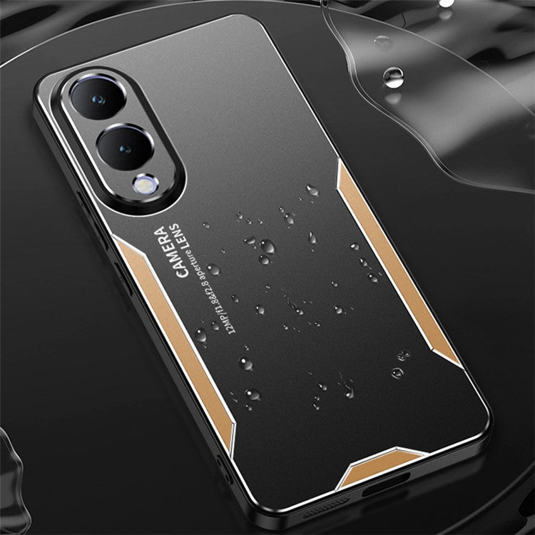 Aluminium Alloy+PC+TPU Cover for vivo Y17s 4G Phone Case Anti-drop Protection - Gold