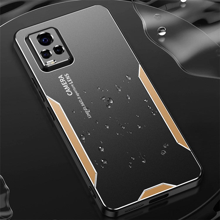 For vivo S7 5G Phone Case Shockproof Tough Metal Armour Cover - Gold