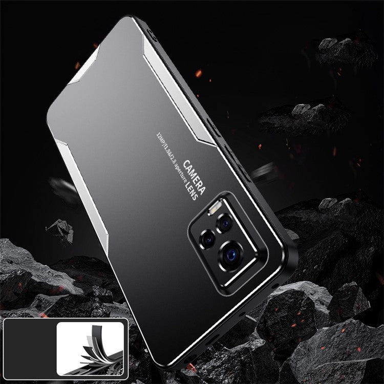 For vivo S7 5G Phone Case Shockproof Tough Metal Armour Cover - Silver