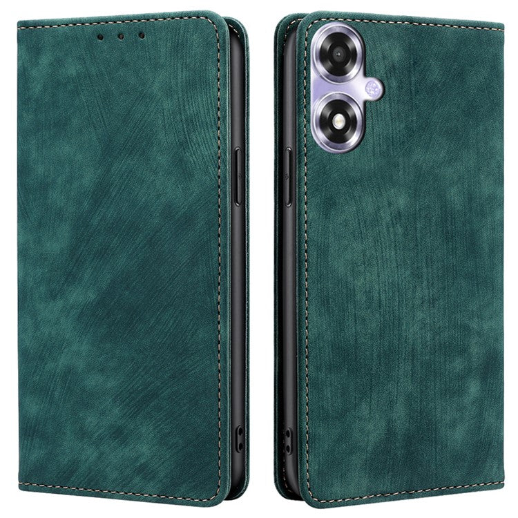 Phone Case for Oppo A2x 5G / A2m 5G Shell PU Leather RFID Blocking Card Holder Cover - Green