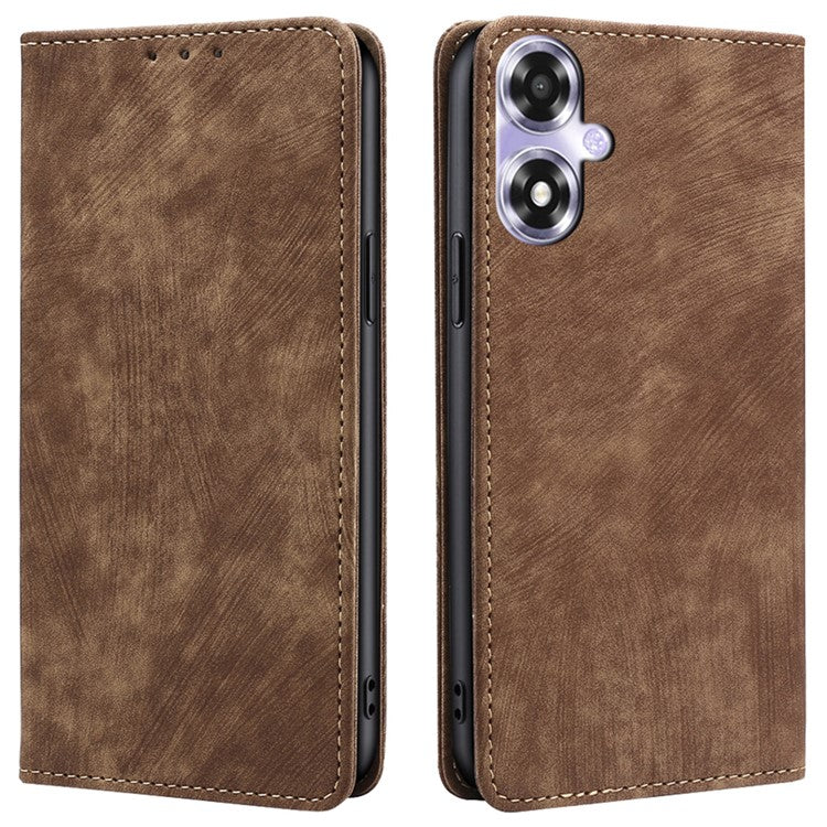 Phone Case for Oppo A2x 5G / A2m 5G Shell PU Leather RFID Blocking Card Holder Cover - Brown