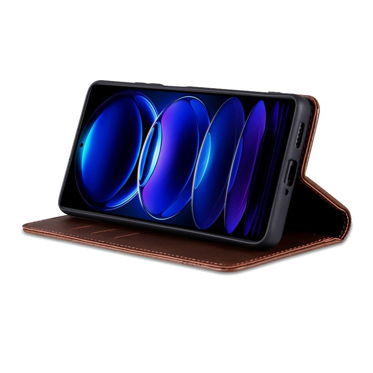 AZNS For vivo Y100i 5G PU Leather Phone Case Wallet Cover Magnetic Auto-absorbed - Coffee