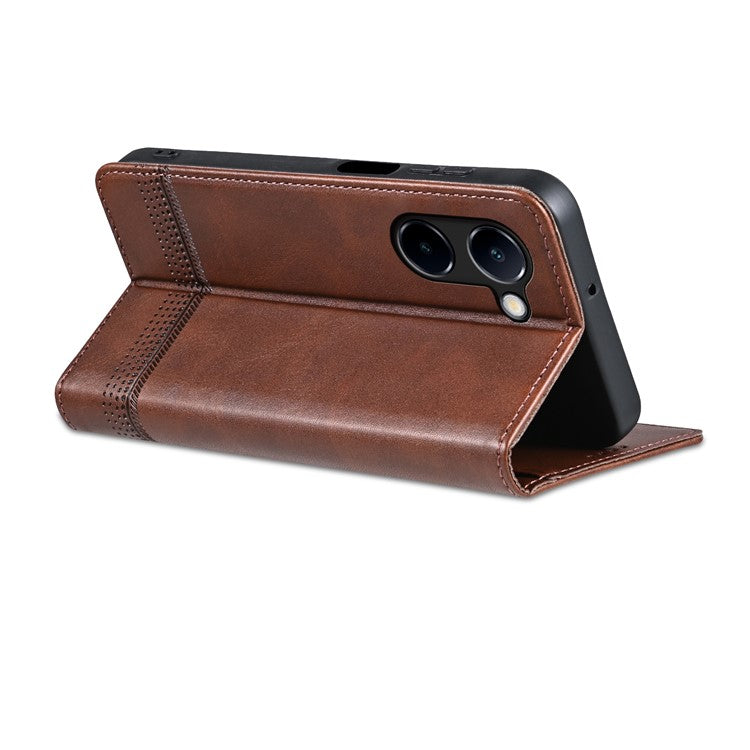 AZNS For vivo Y100i 5G PU Leather Phone Case Wallet Cover Magnetic Auto-absorbed - Coffee