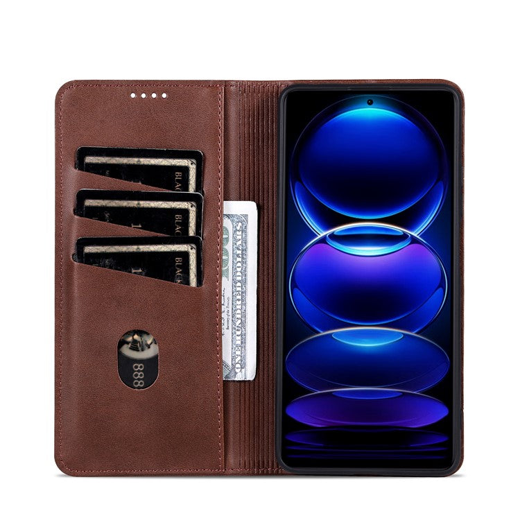 AZNS For vivo Y100i 5G PU Leather Phone Case Wallet Cover Magnetic Auto-absorbed - Coffee