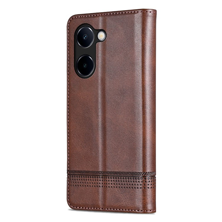 AZNS For vivo Y100i 5G PU Leather Phone Case Wallet Cover Magnetic Auto-absorbed - Coffee