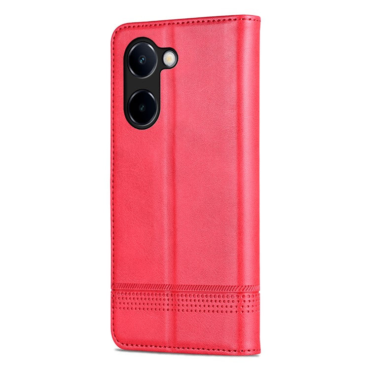 AZNS For vivo Y100i 5G PU Leather Phone Case Wallet Cover Magnetic Auto-absorbed - Red