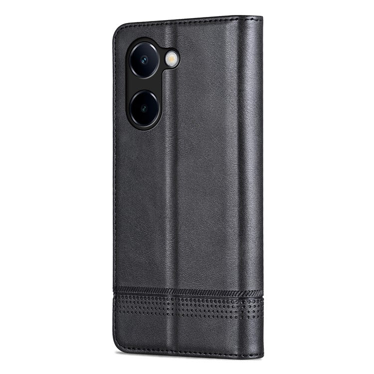 AZNS For vivo Y100i 5G PU Leather Phone Case Wallet Cover Magnetic Auto-absorbed - Black