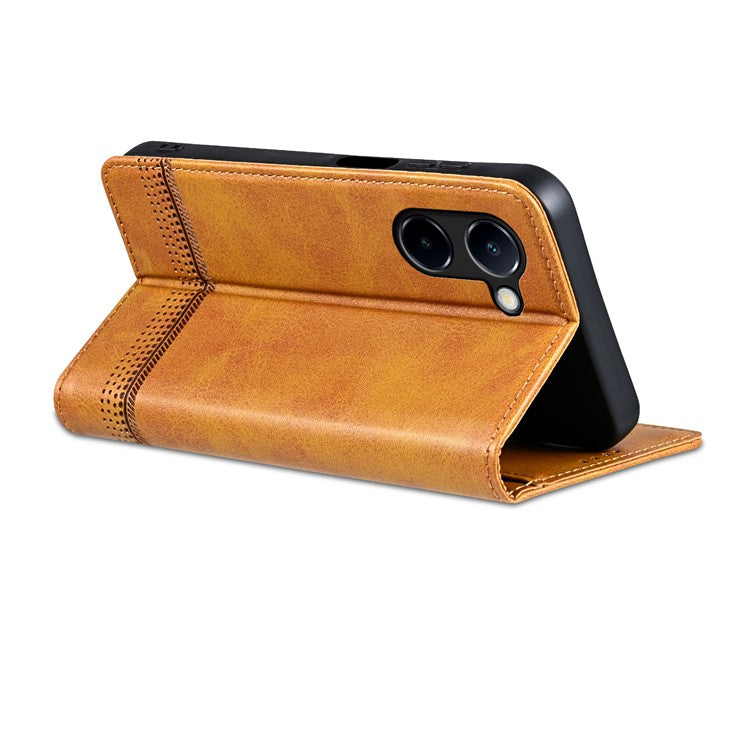 AZNS For vivo Y100i 5G PU Leather Phone Case Wallet Cover Magnetic Auto-absorbed - Brown