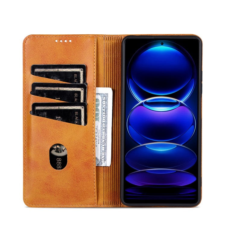 AZNS For vivo Y100i 5G PU Leather Phone Case Wallet Cover Magnetic Auto-absorbed - Brown