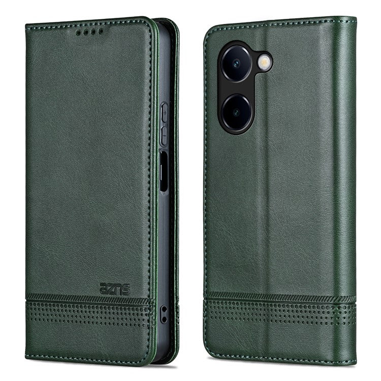 AZNS For vivo Y100i 5G PU Leather Phone Case Wallet Cover Magnetic Auto-absorbed - Green