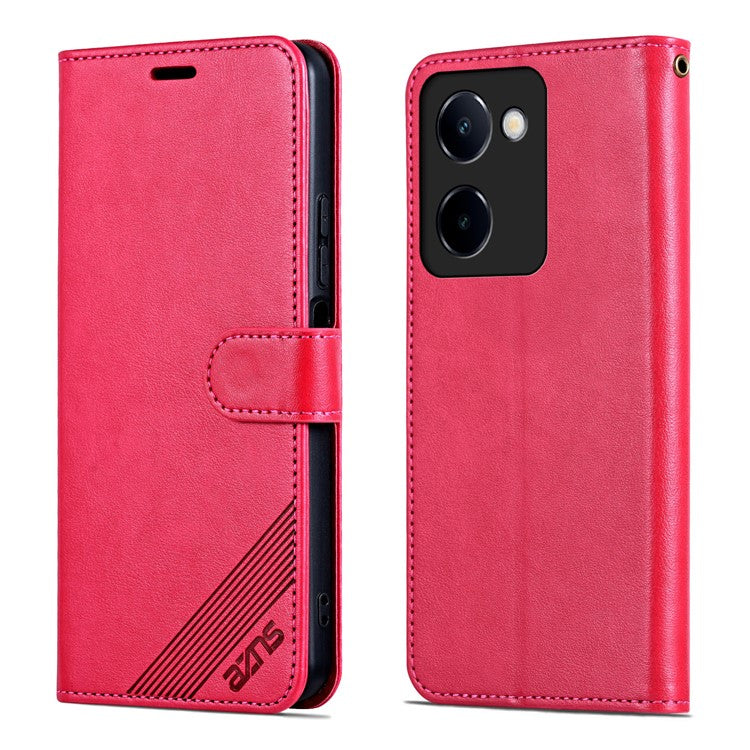 AZNS For vivo Y100i 5G Case PU Leather Flip Wallet Phone Cover - Red