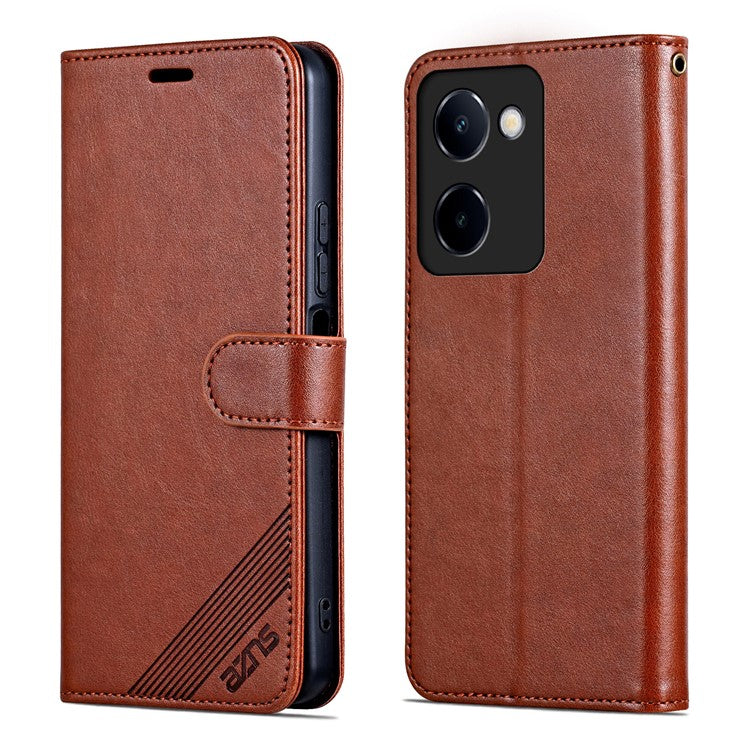 AZNS For vivo Y100i 5G Case PU Leather Flip Wallet Phone Cover - Brown