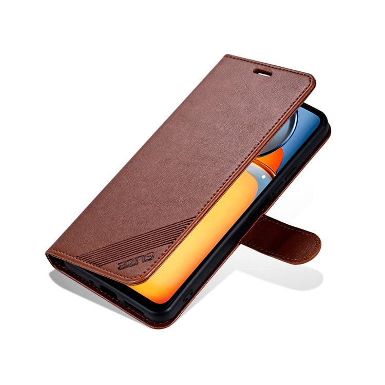 AZNS For vivo Y100i 5G Case PU Leather Flip Wallet Phone Cover - Brown