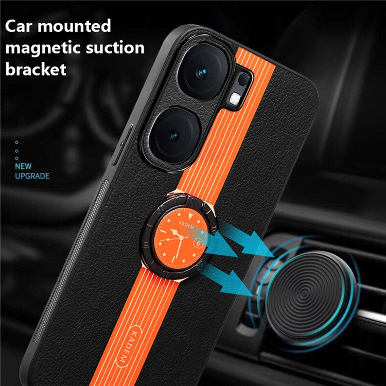 KADEM For vivo iQOO Neo9 5G Cover Ring Kickstand Anti-scratch Electroplating Cell Phone Case - Orange