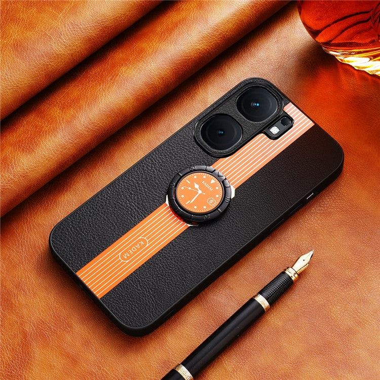 KADEM For vivo iQOO Neo9 5G Cover Ring Kickstand Anti-scratch Electroplating Cell Phone Case - Orange