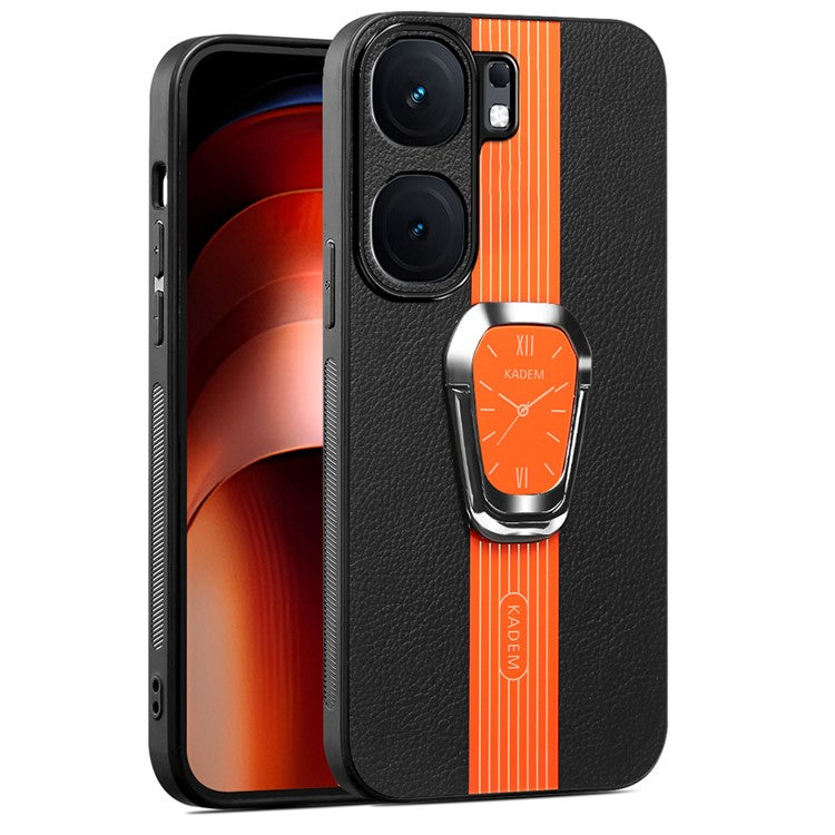 KADEM For vivo iQOO Neo9 5G Cell Phone Case Leather+TPU+Acrylic Kickstand Cover - Orange