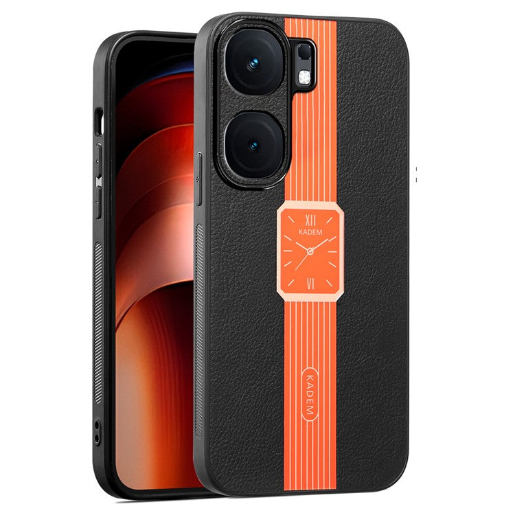 KADEM For vivo iQOO Neo9 5G Case Leather Coated TPU+Acrylic Watch Pattern Electroplated Phone Cover - Orange