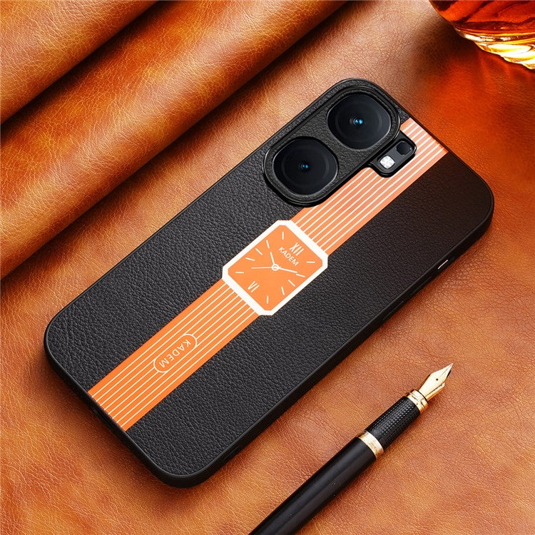 KADEM For vivo iQOO Neo9 5G Case Leather Coated TPU+Acrylic Watch Pattern Electroplated Phone Cover - Orange