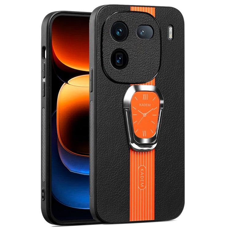 KADEM For vivo iQOO 12 5G Cover Shockproof PU Leather+TPU+Acrylic Phone Case - Orange