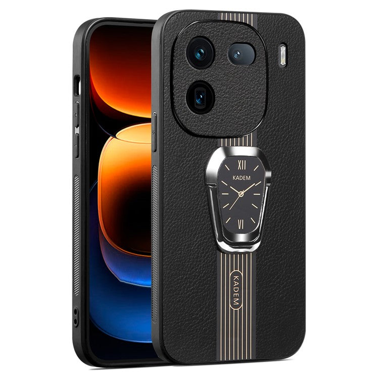 KADEM For vivo iQOO 12 Pro 5G Phone Cover PU Leather+TPU+Acrylic Scratch-proof Back Case - Black