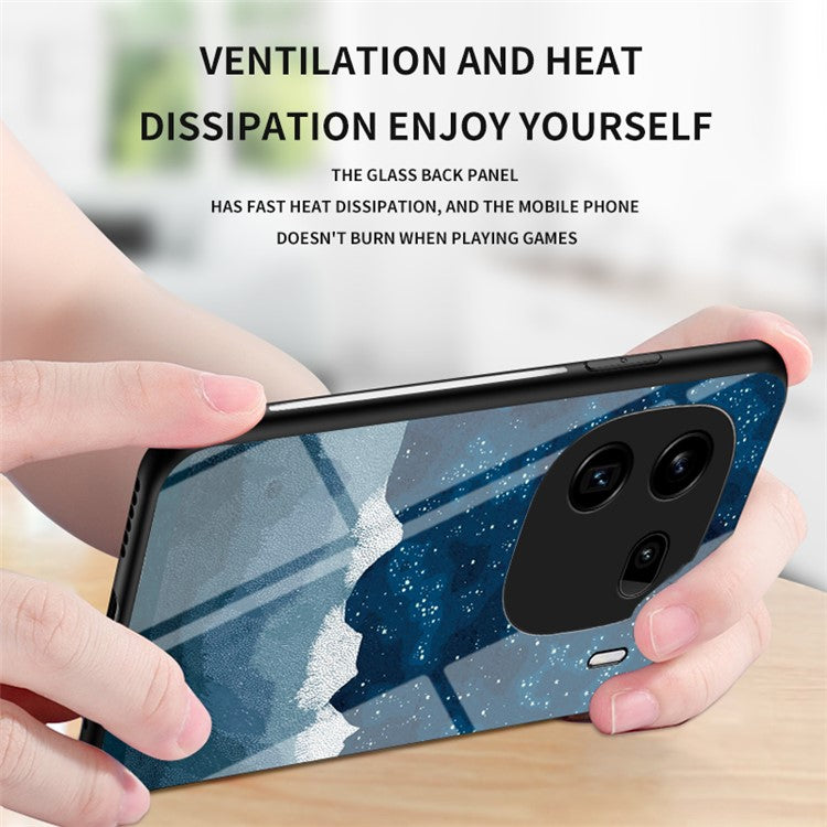 For vivo iQOO 12 Pro 5G Case Starry Sky Pattern Tempered Glass+PC+TPU Cover - Bright Starry Sky