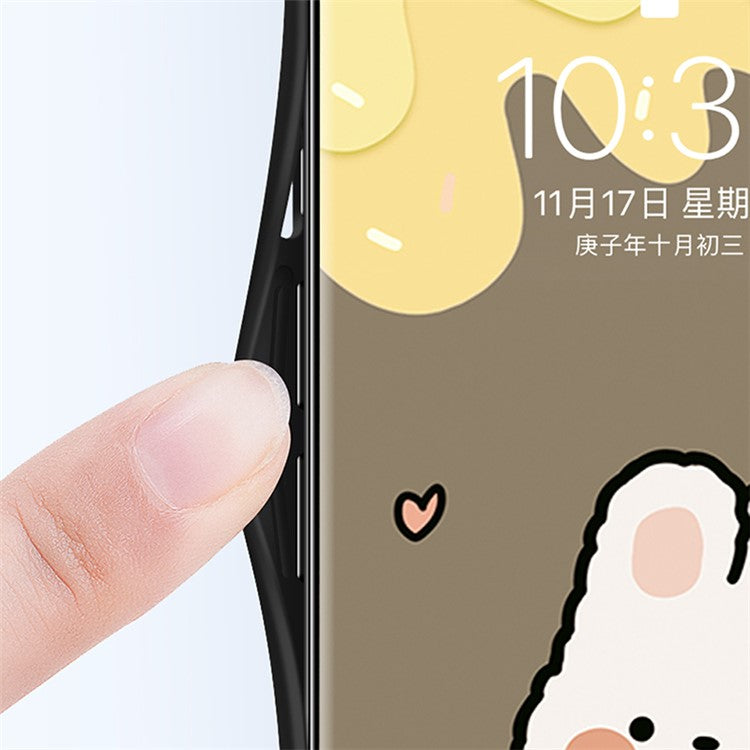 For vivo iQOO 12 5G Tempered Glass Phone Case Pattern Printing Phone Cover - Happy Rabbit