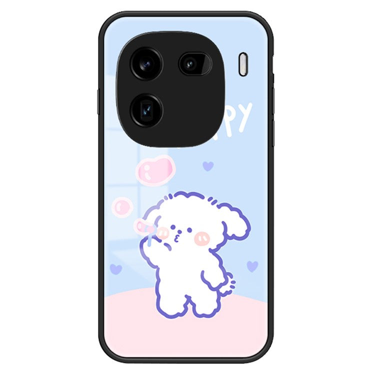 For vivo iQOO 12 5G Tempered Glass Phone Case Pattern Printing Phone Cover - Bubble Dog