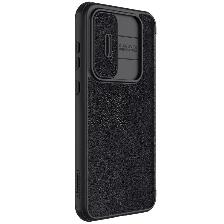 NILLKIN Qin Pro Series for Samsung Galaxy A55 5G Phone Case with Card Slots Leather Cover - Black