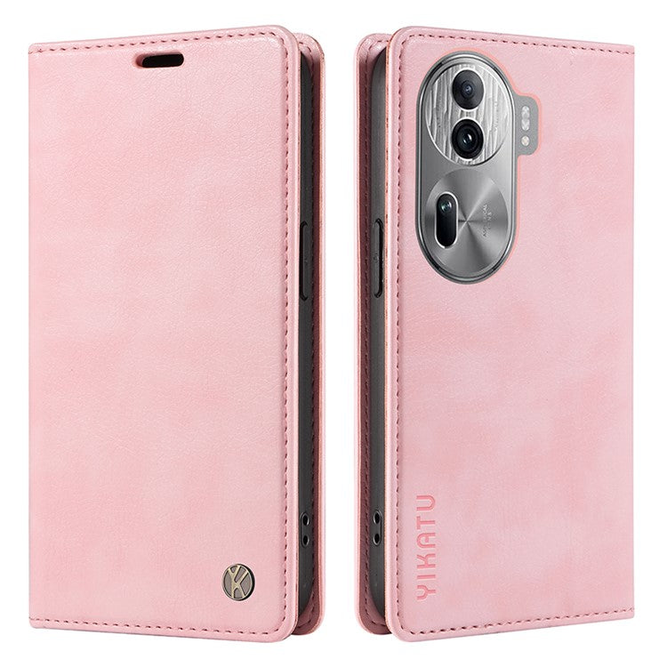 YIKATU YK-006 For Oppo Reno11 Pro 5G (Global) Case Magnetic Auto Closing PU Leather Wallet Phone Cover - Pink