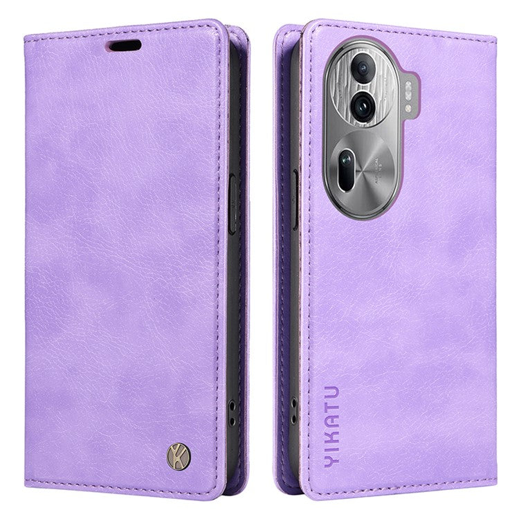 YIKATU YK-006 For Oppo Reno11 Pro 5G (Global) Case Magnetic Auto Closing PU Leather Wallet Phone Cover - Purple