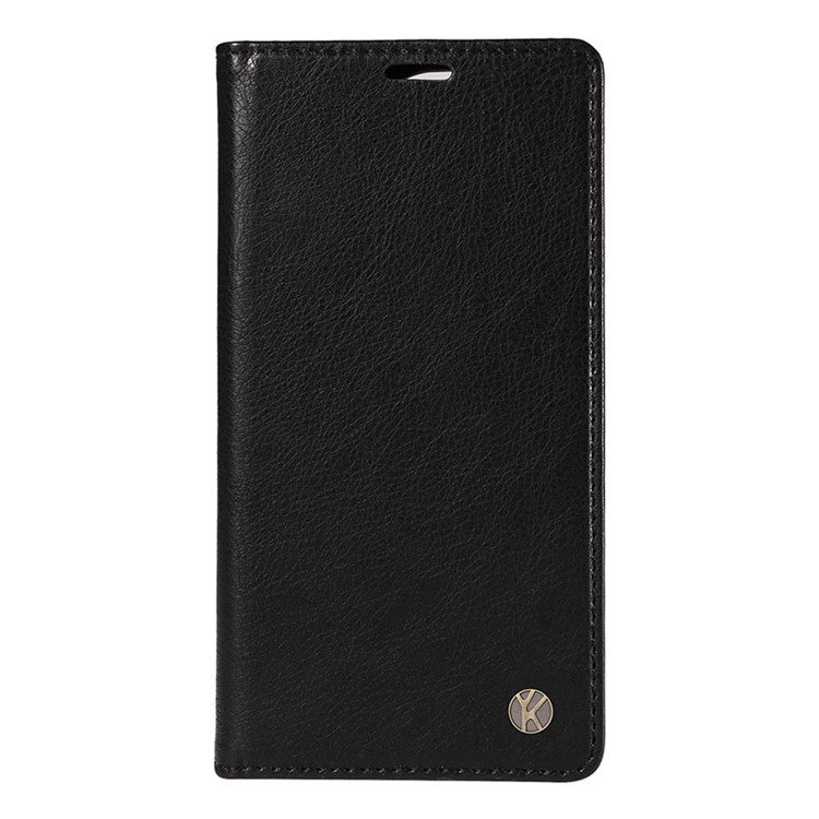 YIKATU YK-006 For vivo Y17s 4G Cell Phone Case PU Leather+TPU Litchi Texture Anti-drop Wallet Cover - Black