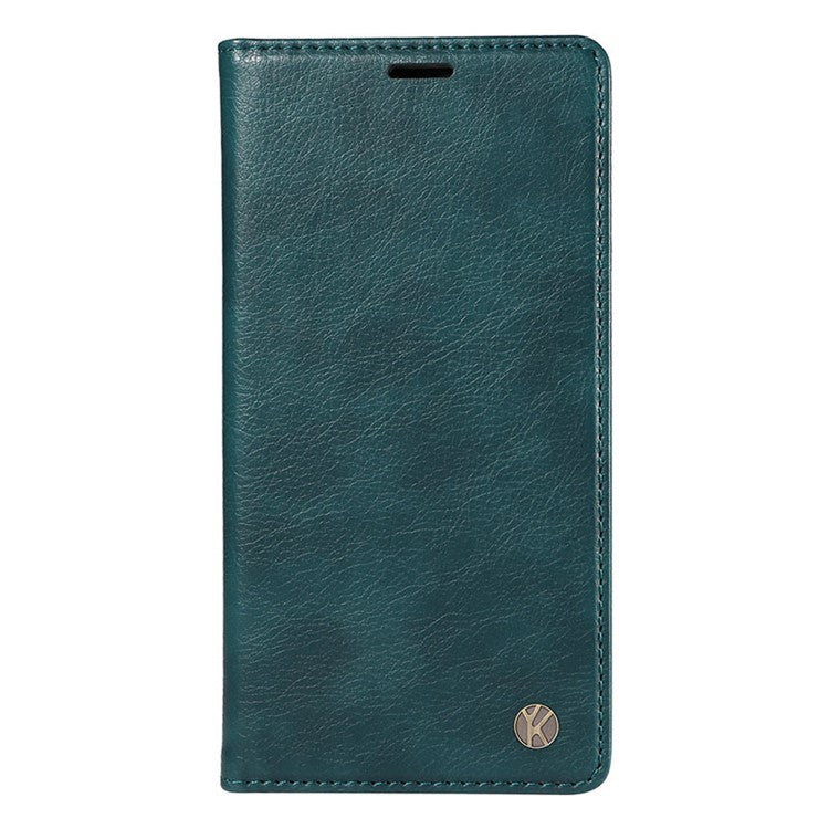 YIKATU YK-006 For vivo Y17s 4G Cell Phone Case PU Leather+TPU Litchi Texture Anti-drop Wallet Cover - Blue