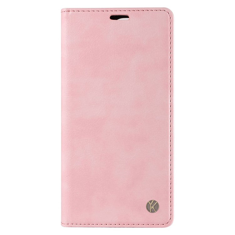 YIKATU YK-006 For vivo Y17s 4G Cell Phone Case PU Leather+TPU Litchi Texture Anti-drop Wallet Cover - Pink