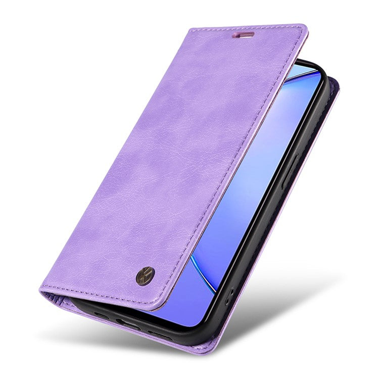 YIKATU YK-006 For vivo Y17s 4G Cell Phone Case PU Leather+TPU Litchi Texture Anti-drop Wallet Cover - Purple