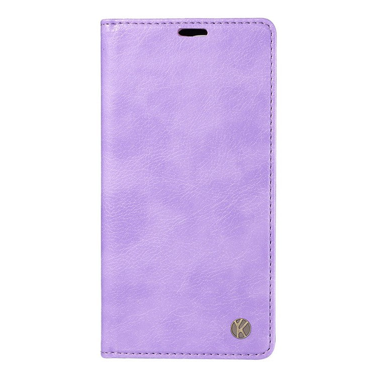 YIKATU YK-006 For vivo Y17s 4G Cell Phone Case PU Leather+TPU Litchi Texture Anti-drop Wallet Cover - Purple