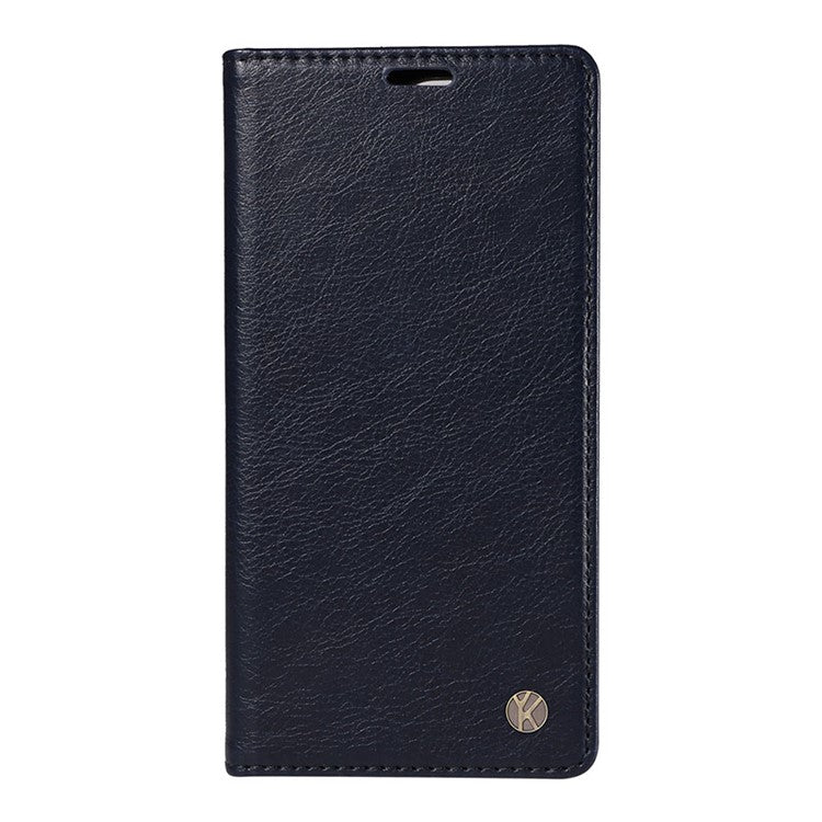 YIKATU YK-006 For vivo Y17s 4G Cell Phone Case PU Leather+TPU Litchi Texture Anti-drop Wallet Cover - Navy Blue