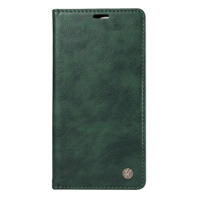 YIKATU YK-006 For vivo Y17s 4G Cell Phone Case PU Leather+TPU Litchi Texture Anti-drop Wallet Cover - Green