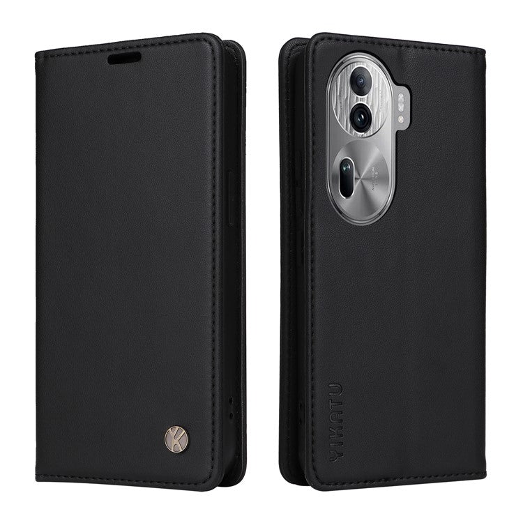 YIKATU YK-001 For Oppo Reno11 Pro 5G (Global) Wallet Case Flip Leather Cover Folding Stand - Black