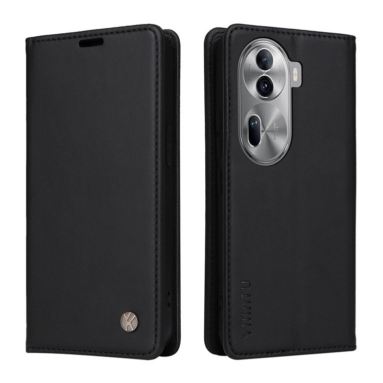 YIKATU YK-001 For Oppo Reno11 5G (Global) Leather Case Wallet Cover Magnetic Closing - Black